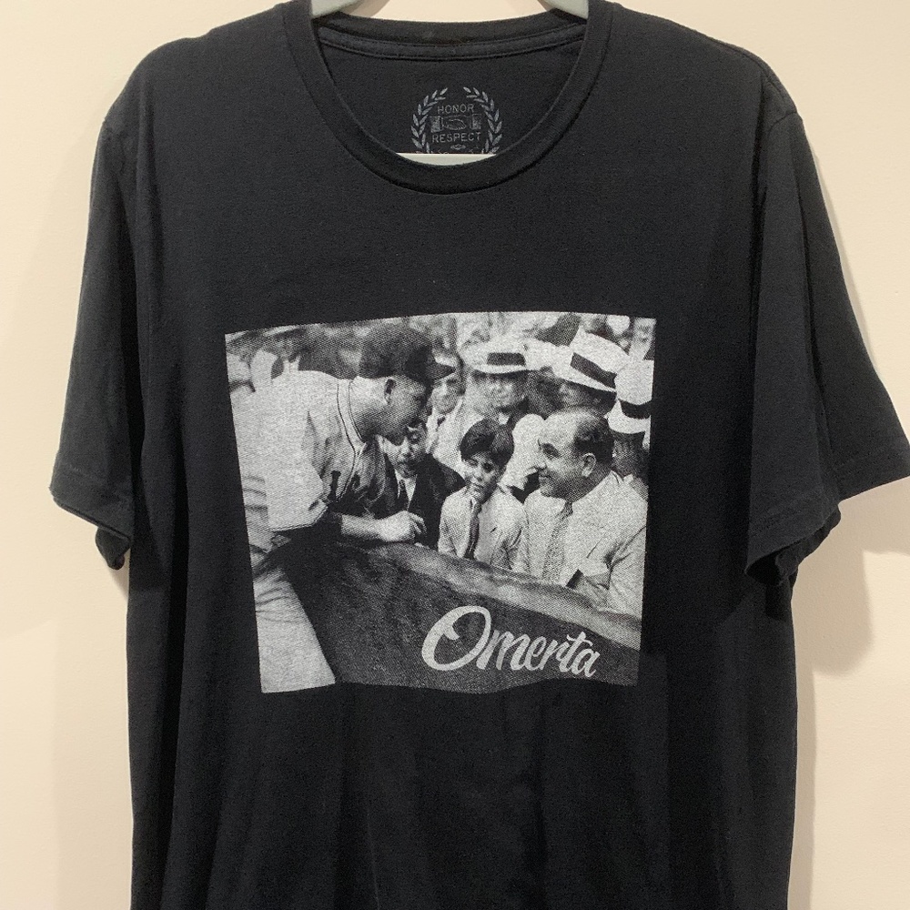 Omerta Black Print Men’s T-shirt - Size XL (US)